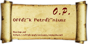 Offák Petróniusz névjegykártya